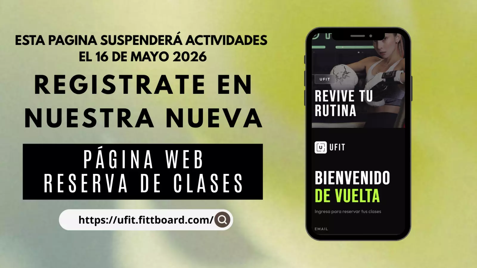 Nueva página de reservas https://ufit.fittboard.com