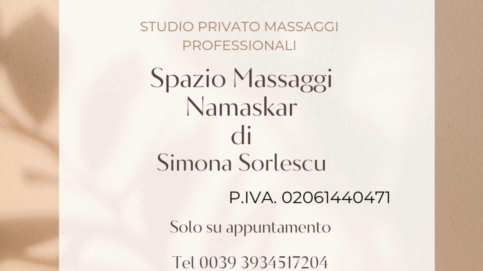 SPAZIO MASSAGGI NAMASKAR