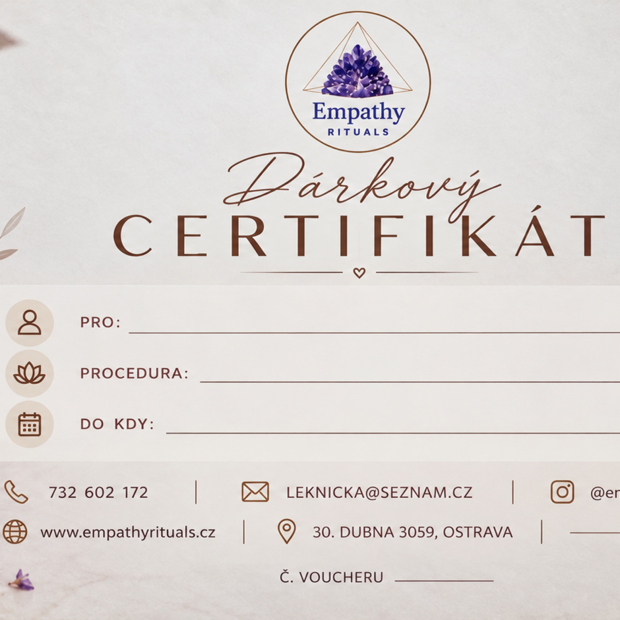 Voucher - osobní vyzvednutí