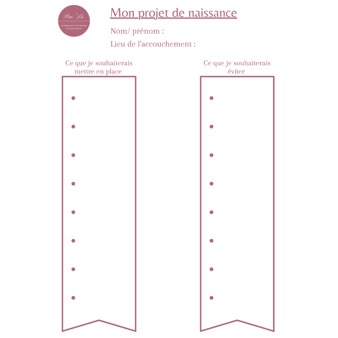 Aide à la rédaction du projet de naissance
