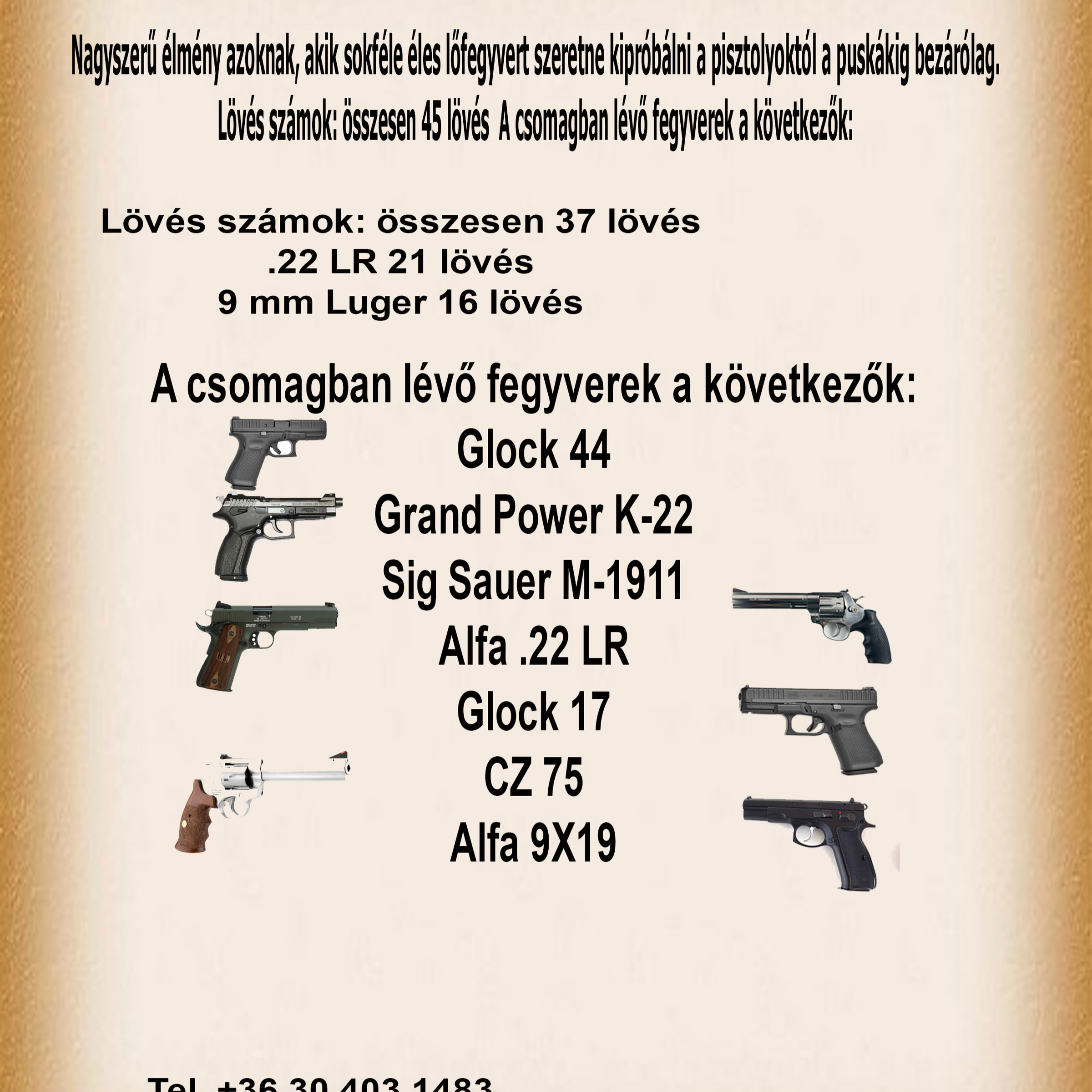 Élménylövészet kezdőknek – Rapid éles pisztoly light