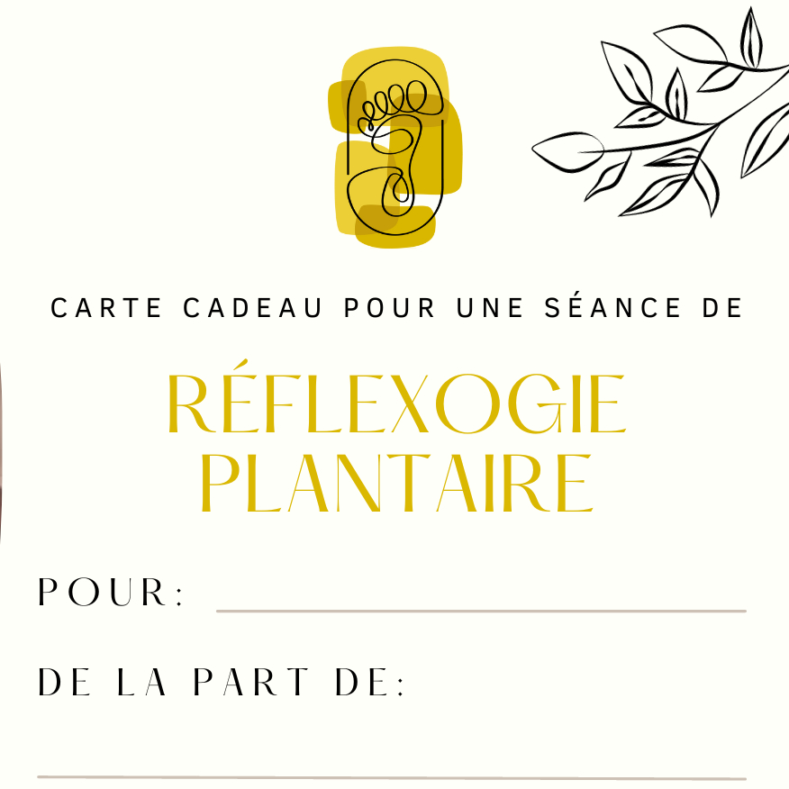 Bon cadeau pour une séance de réflexologie plantaire
