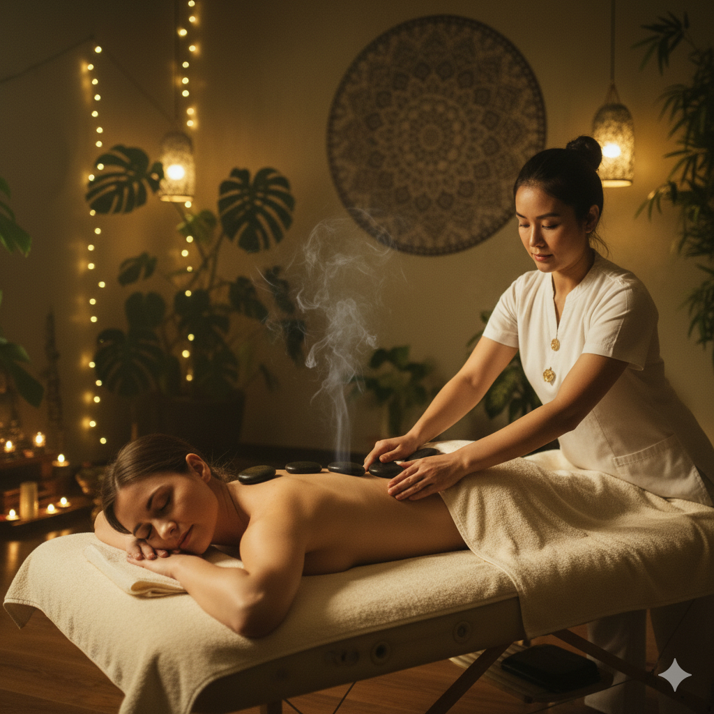 Lávaköves masszázs