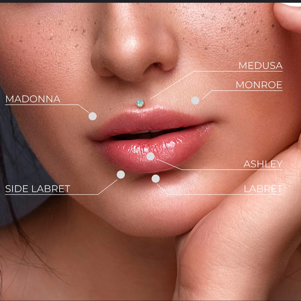 Piercing Labret / vertical Labret / Monroe / Ashley /Medusa