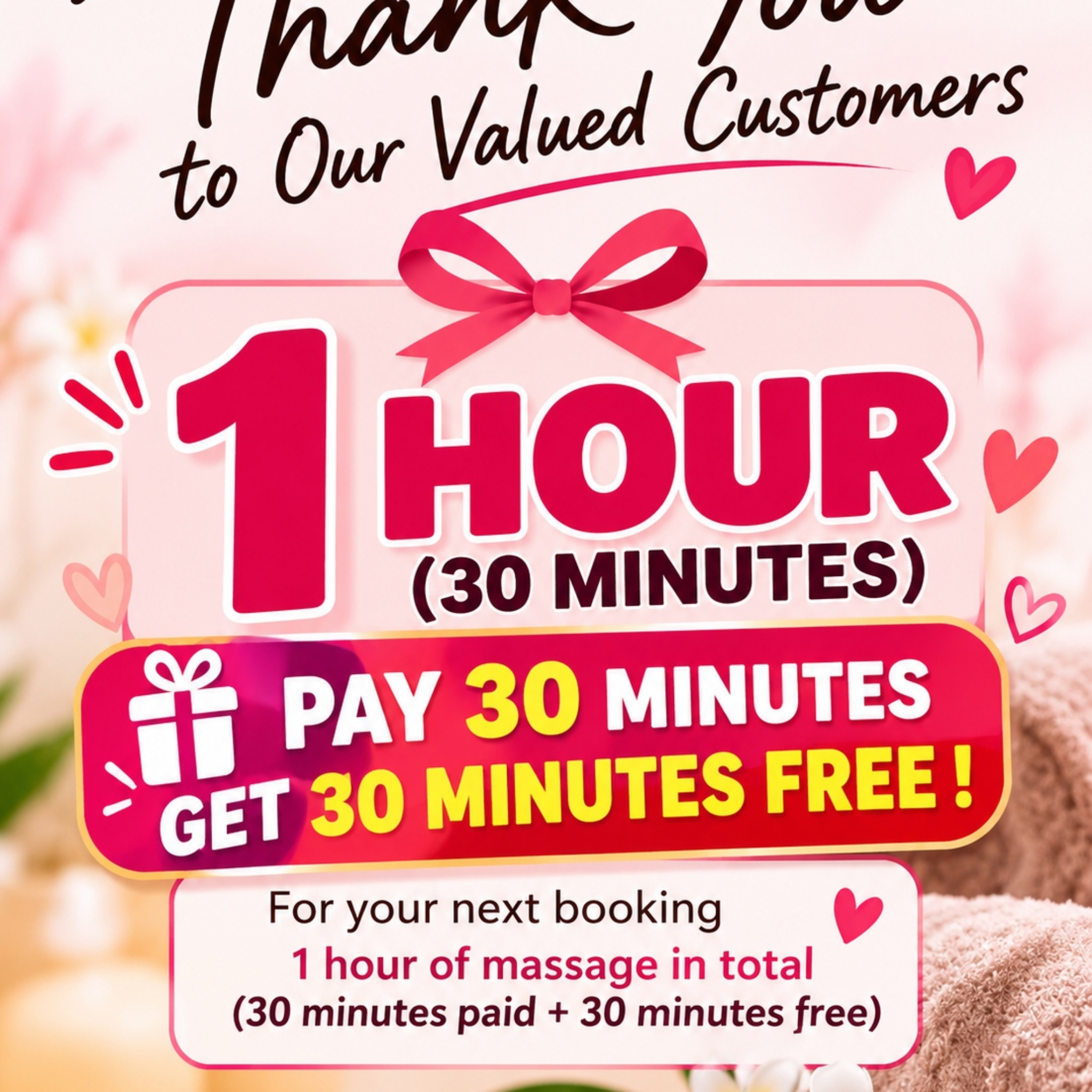 60 Minutes (30 Min Payent 30 Min OFFERTES )
