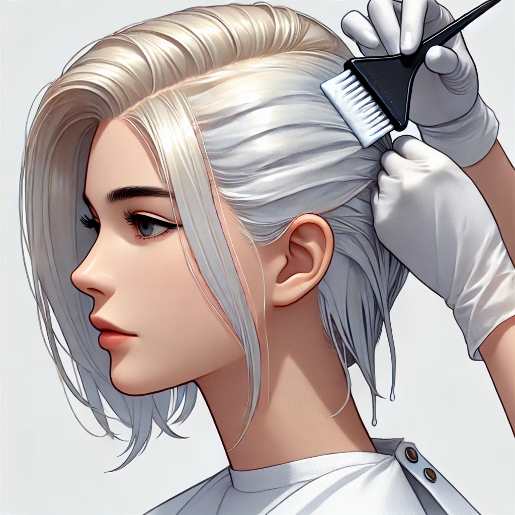 Barvení Platina+střih(polodlouhé)/Colouring platinum+cut (semi-l