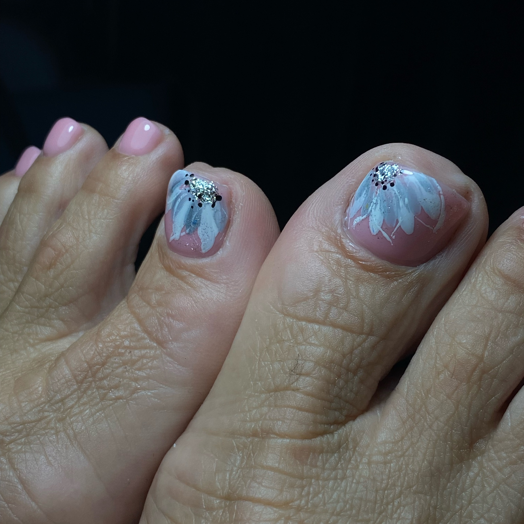 Gel pé, decoração simples (2dedos)