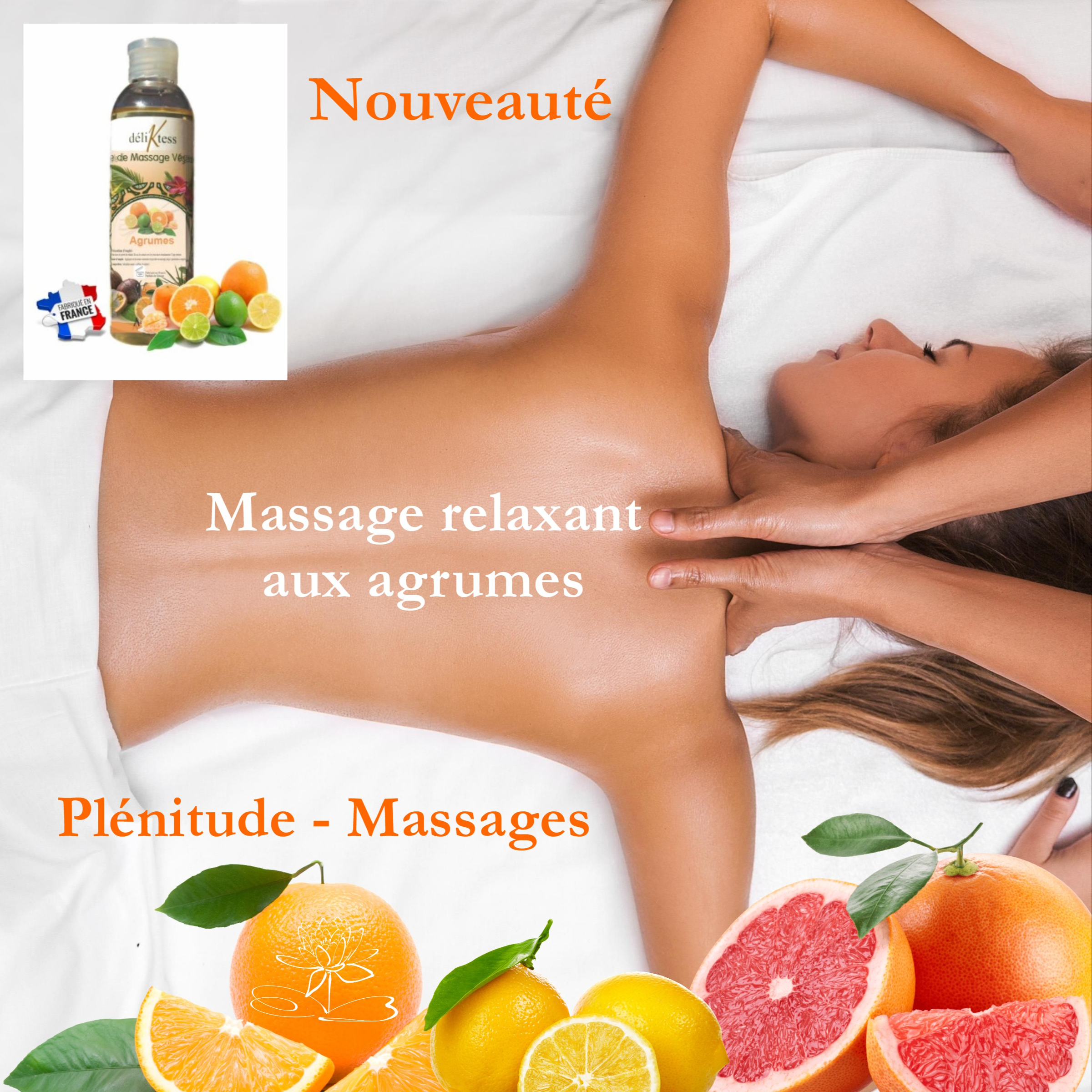 Massage relaxant aux agrumes 1h30 (Cabinet de Montrottier)