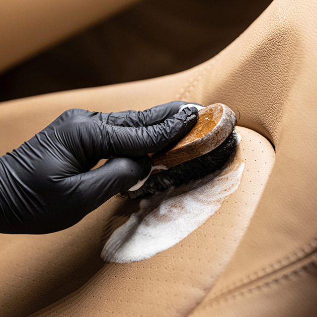 Higienização e hidratação de bancos e peças de couro