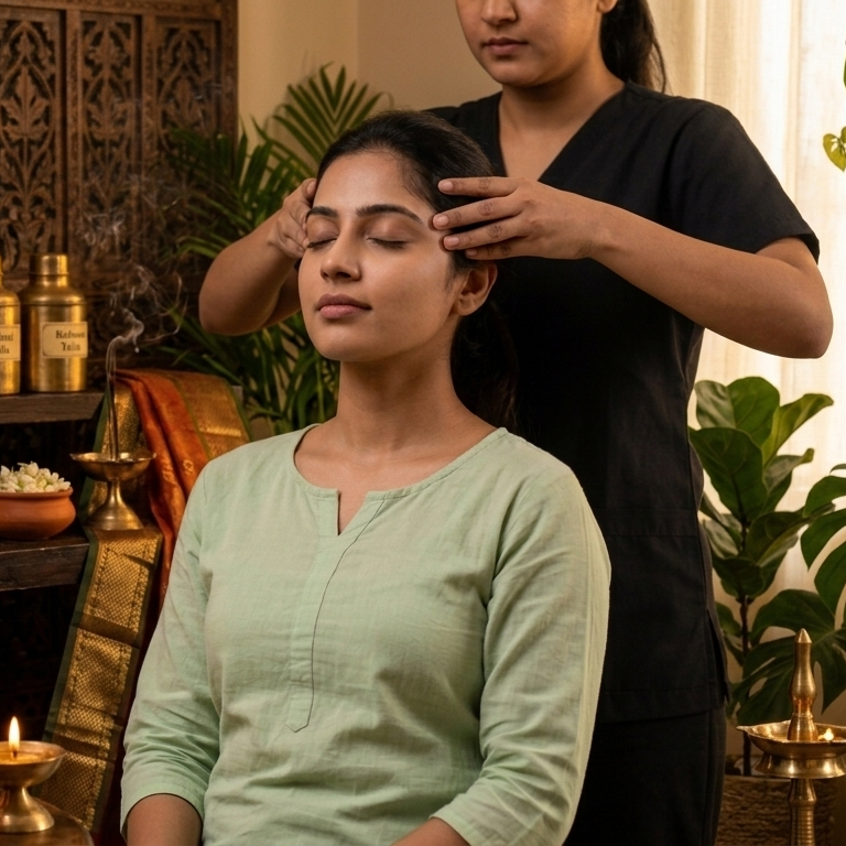 Indická masáž hlavy