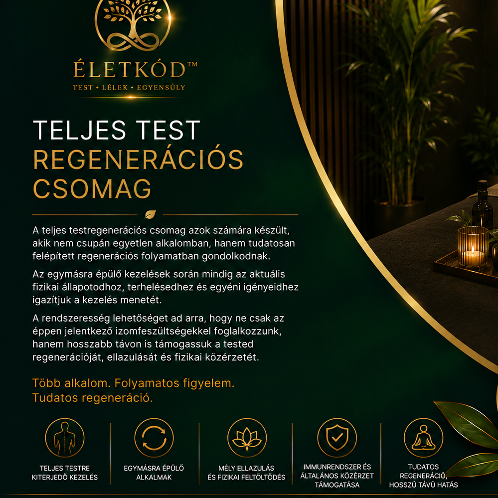 Teljes Test Regenerációs Kezeléscsomag - 6 alkalom