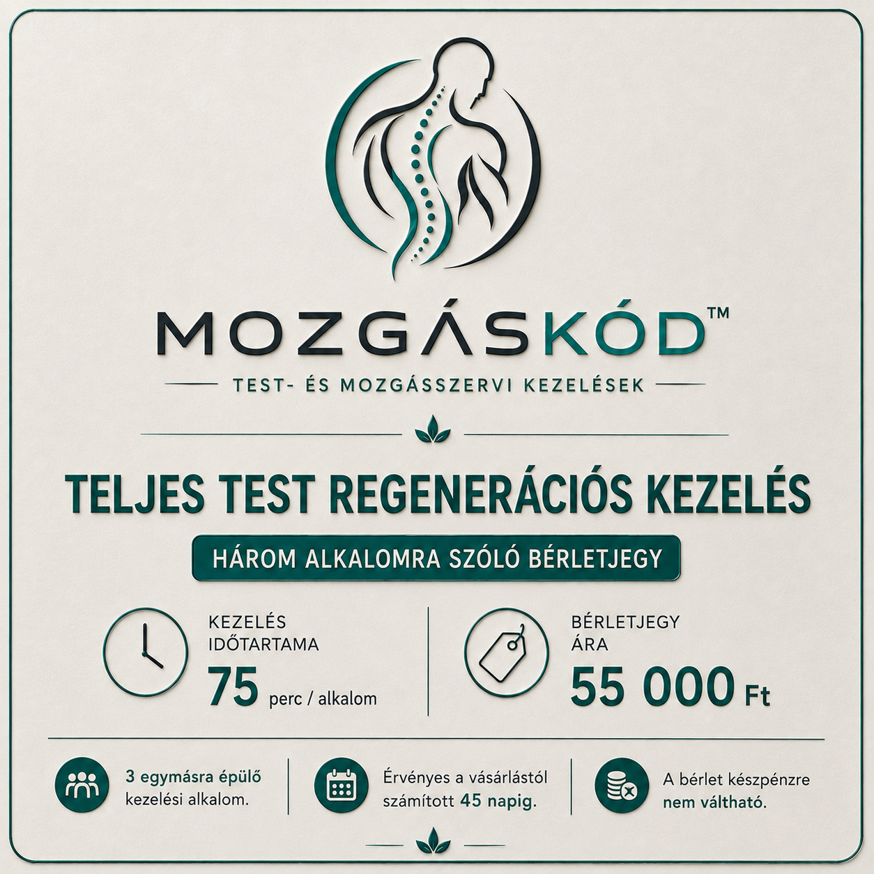 Teljes Test Regenerációs Kezeléscsomag - 3 alkalom (75 perc)