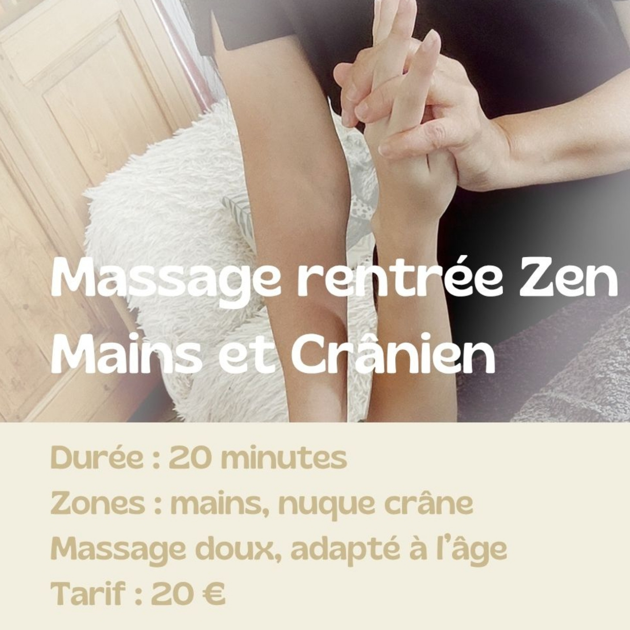 Massage rentrée zen - Mains et crâne