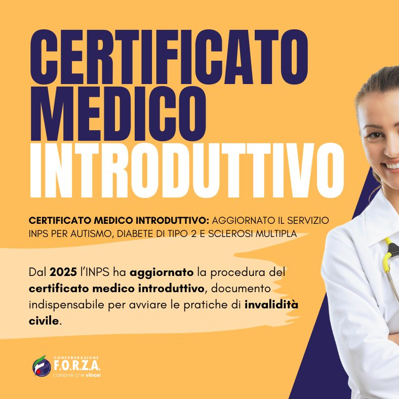 CERTIFICATO MEDICO INTRODUTTIVO INVALIDITA' E 104