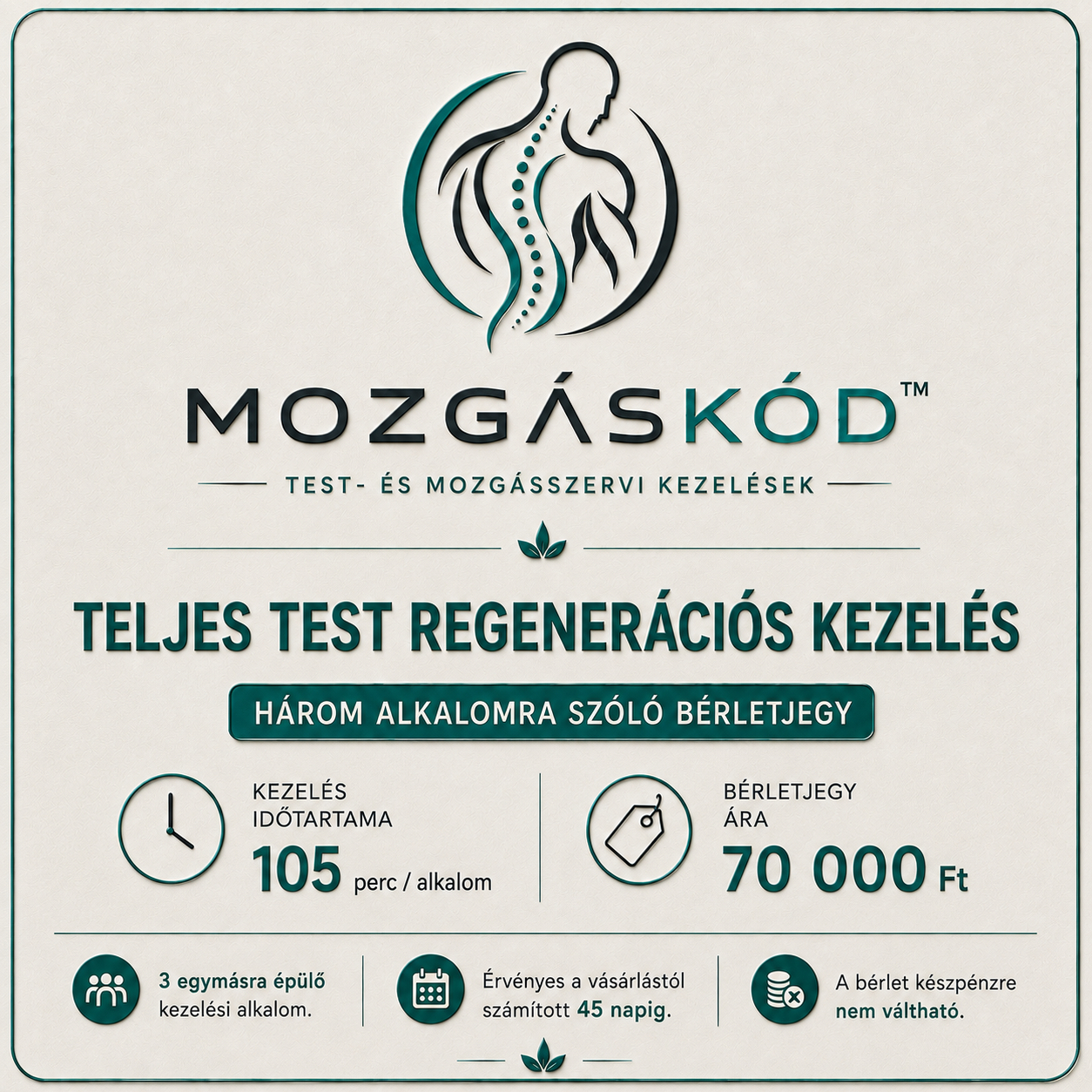 Teljes Test Regenerációs Kezeléscsomag - 3 alkalom (105 perc)