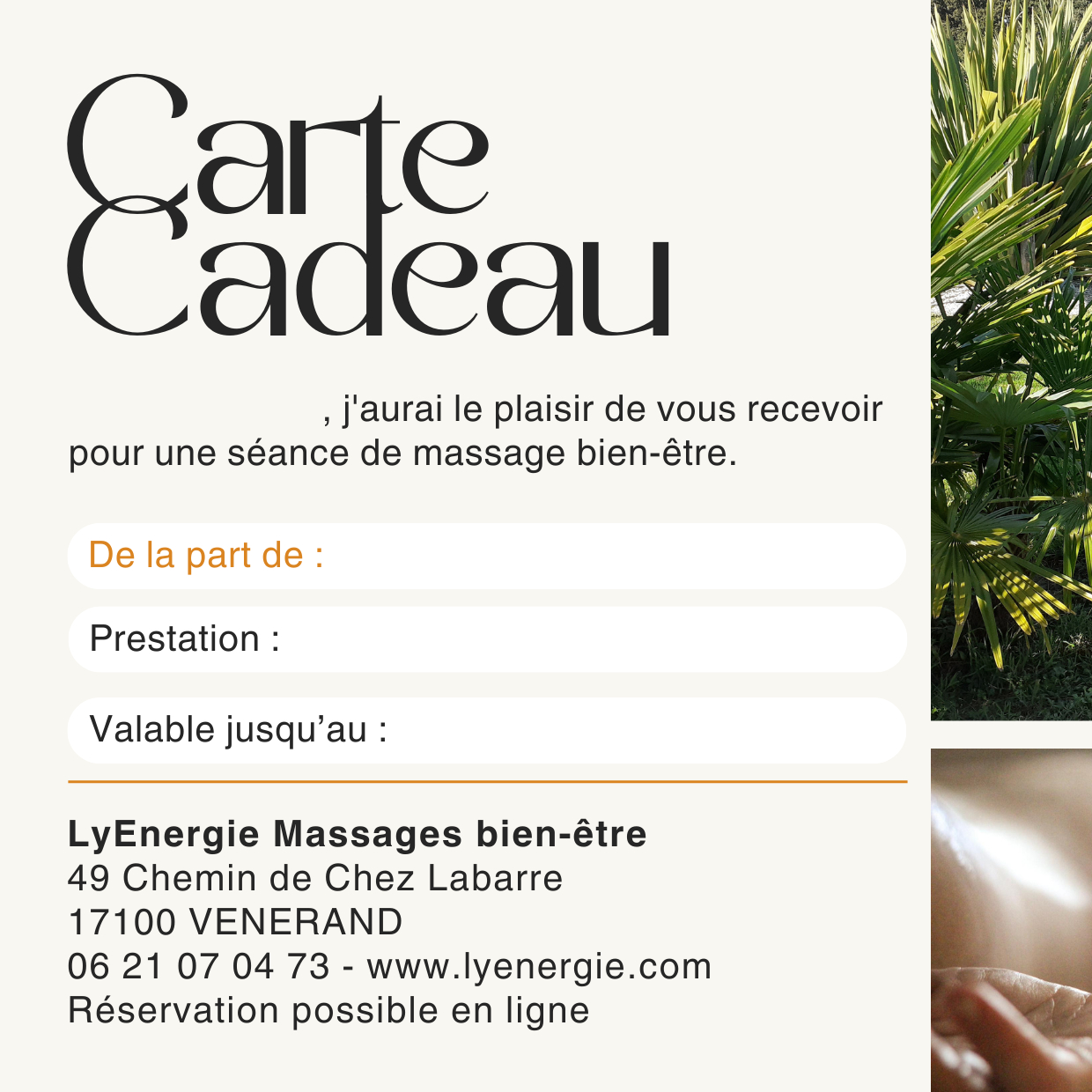 Profiter de ma CARTE CADEAU