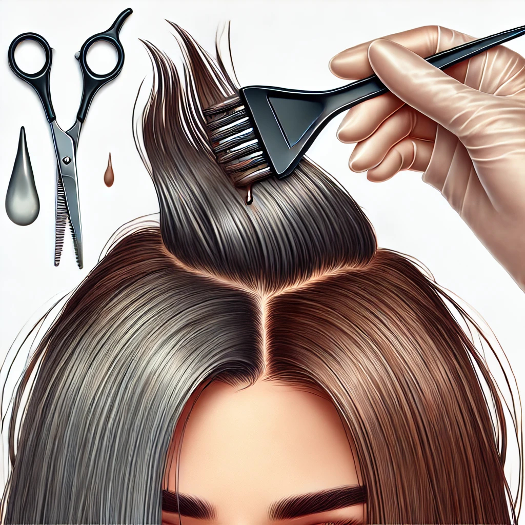 Střih + Barvení odrostů / Cut + Dyeing of regrowth