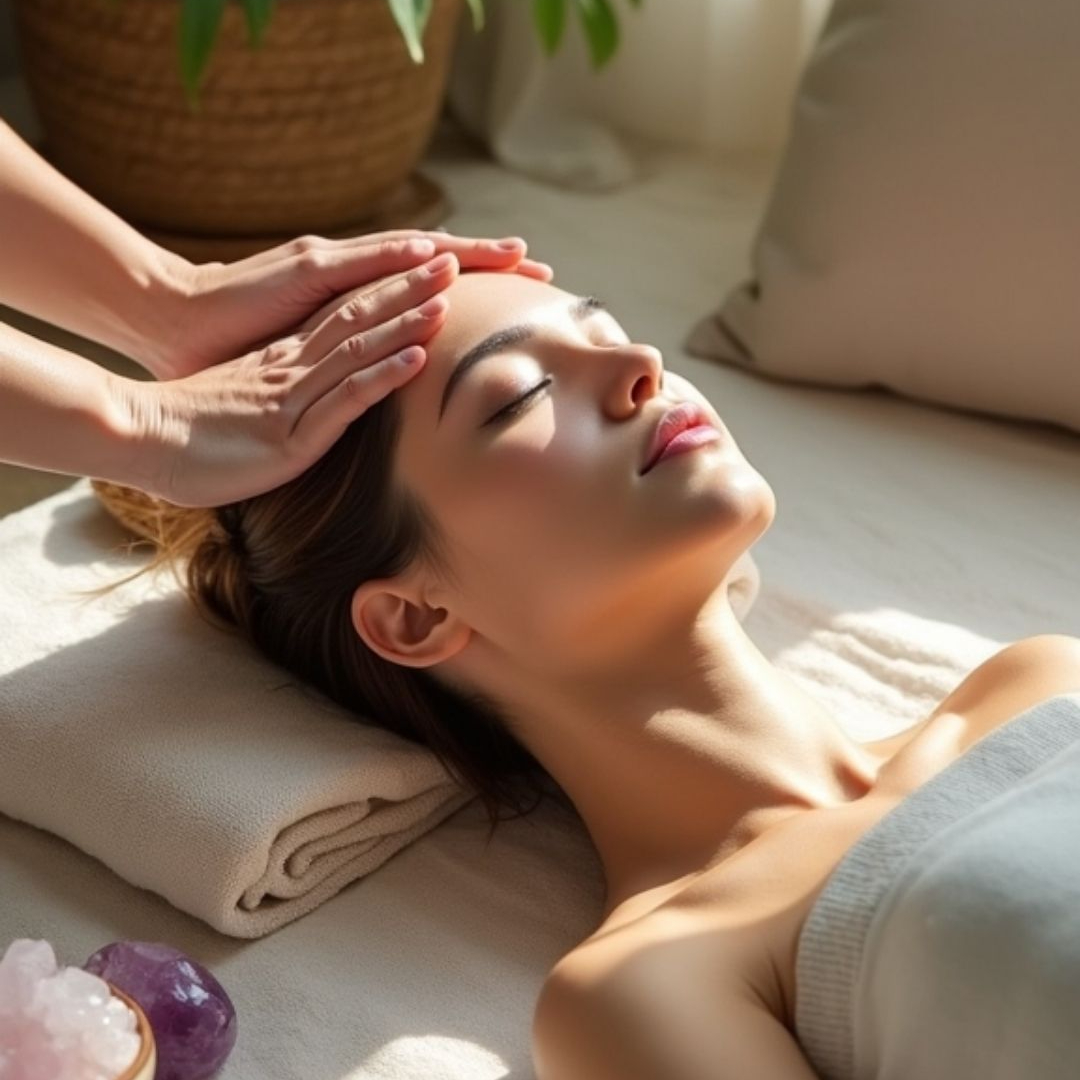 Massage du visage relaxant + crâne 45 min