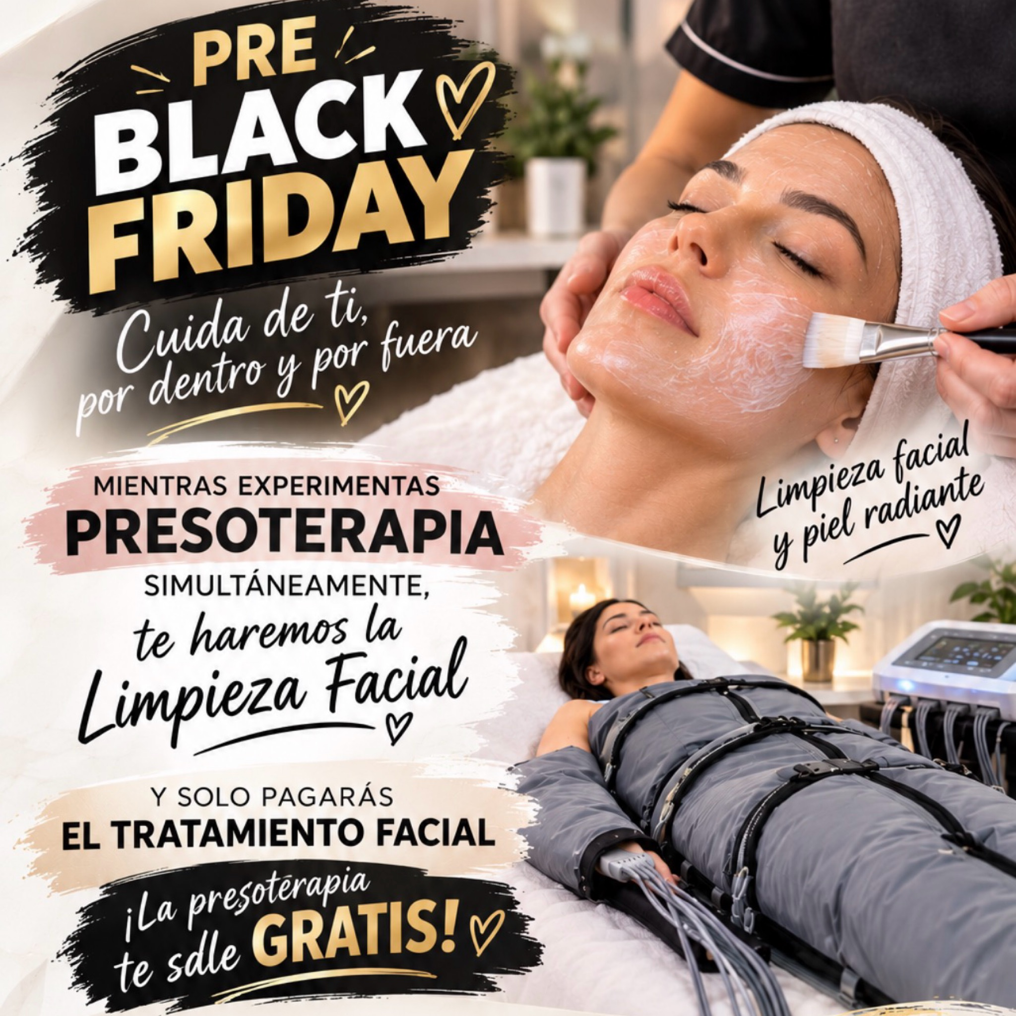 Hidra facial Premium con Presoterapia cuerpo completo