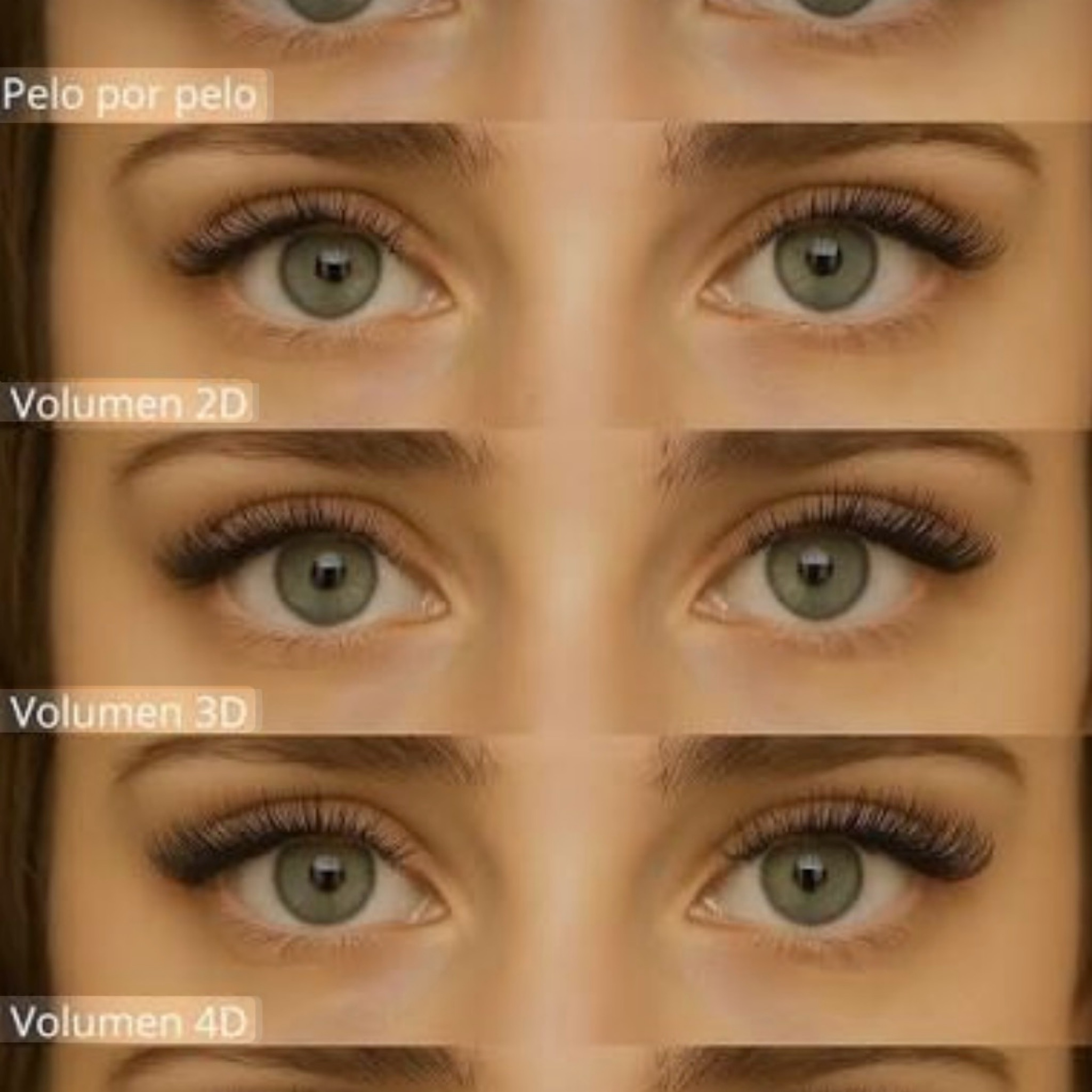Extensiones de pestañas pelo a pelo volumen Ruso 5D