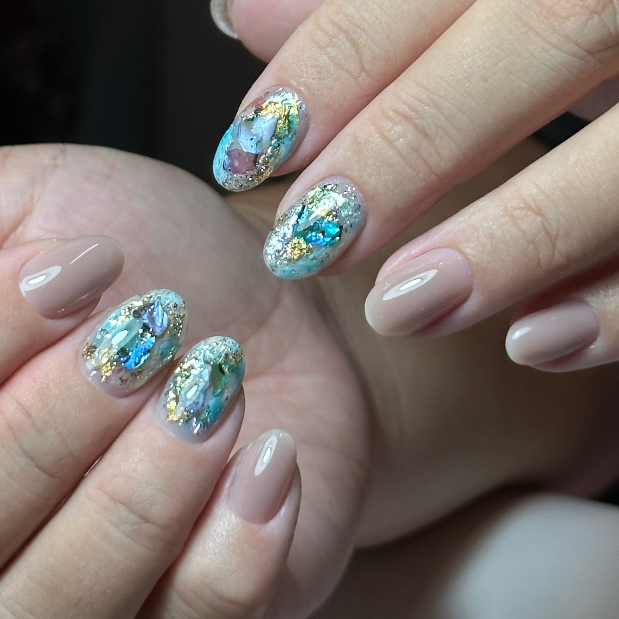 Gel mão, decoração simples ( 4 dedos )