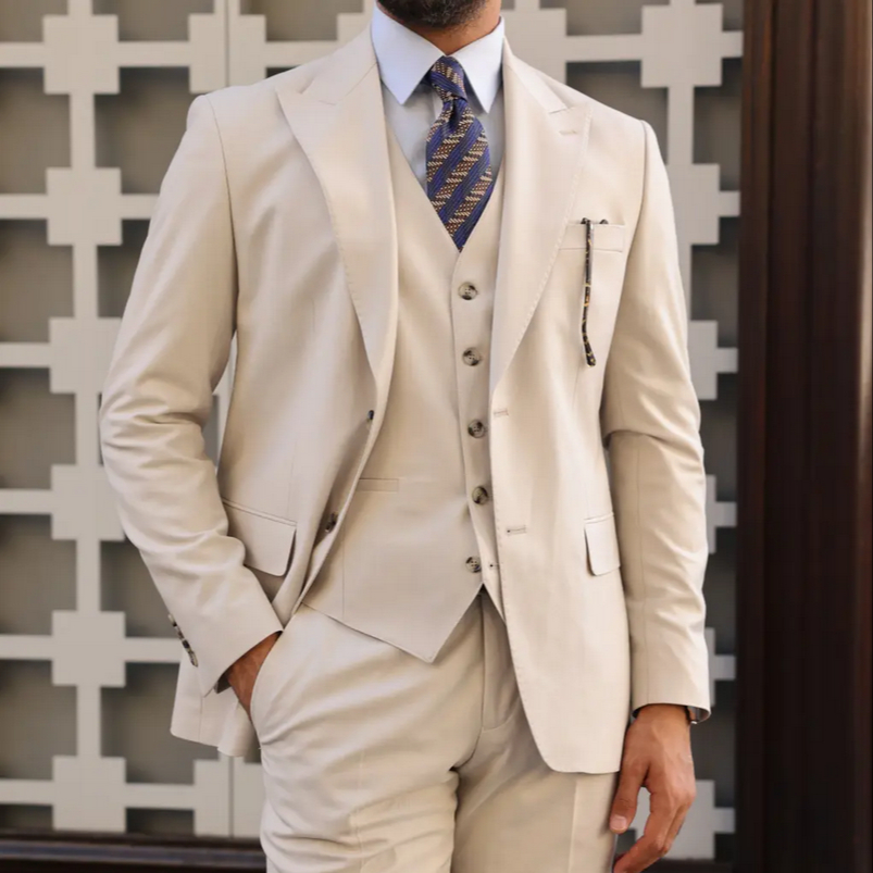 Manažer béžový pánský oblek