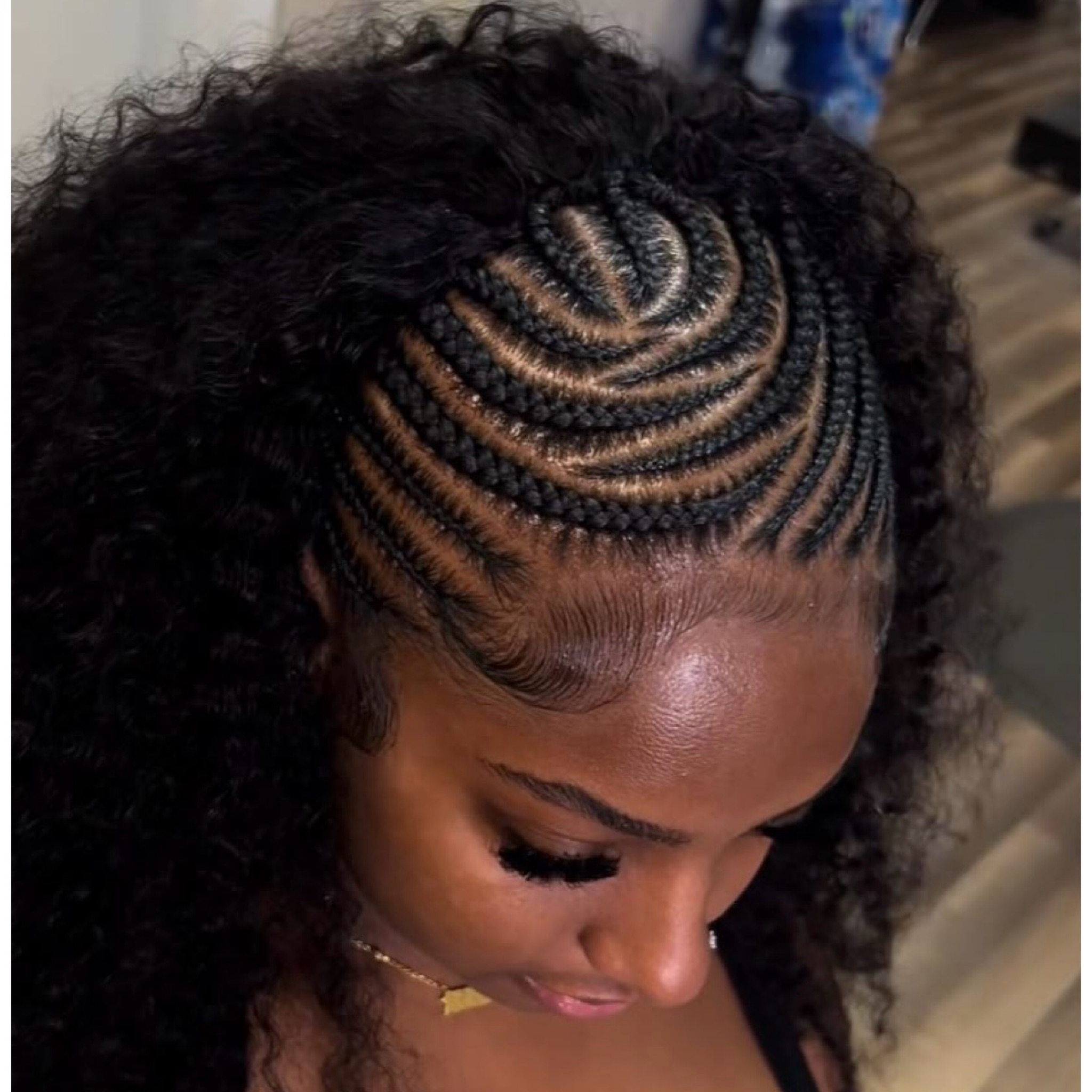 Tissage demie tête +tresse