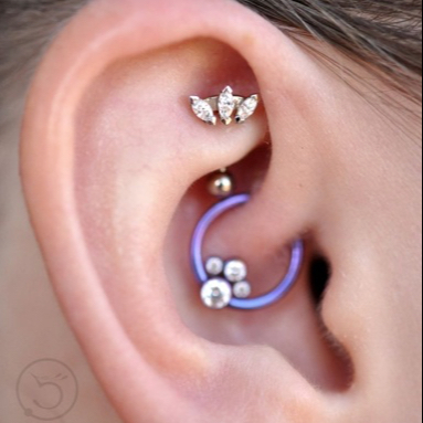 Piercing cartilage: "ROOK,DAITH OU ANTI-HELIX"