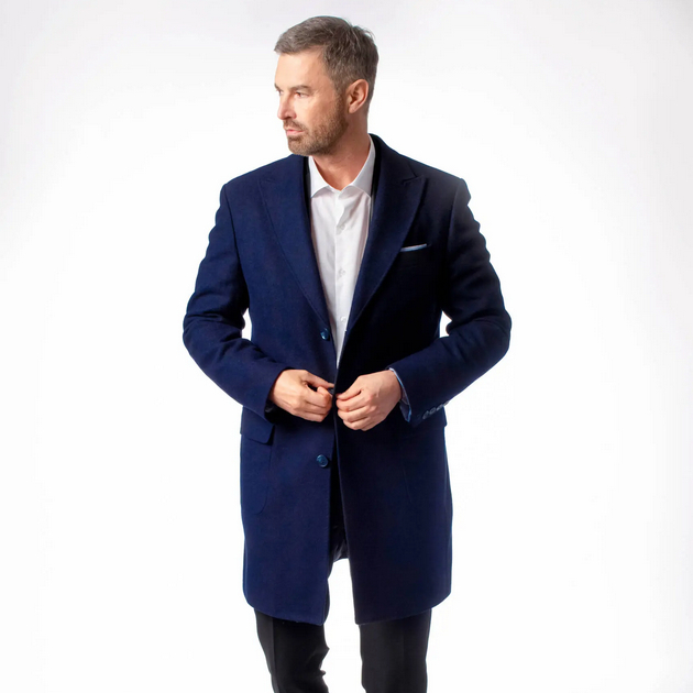 Modrý kabát vlna/kašmír - limitovaná kolekce