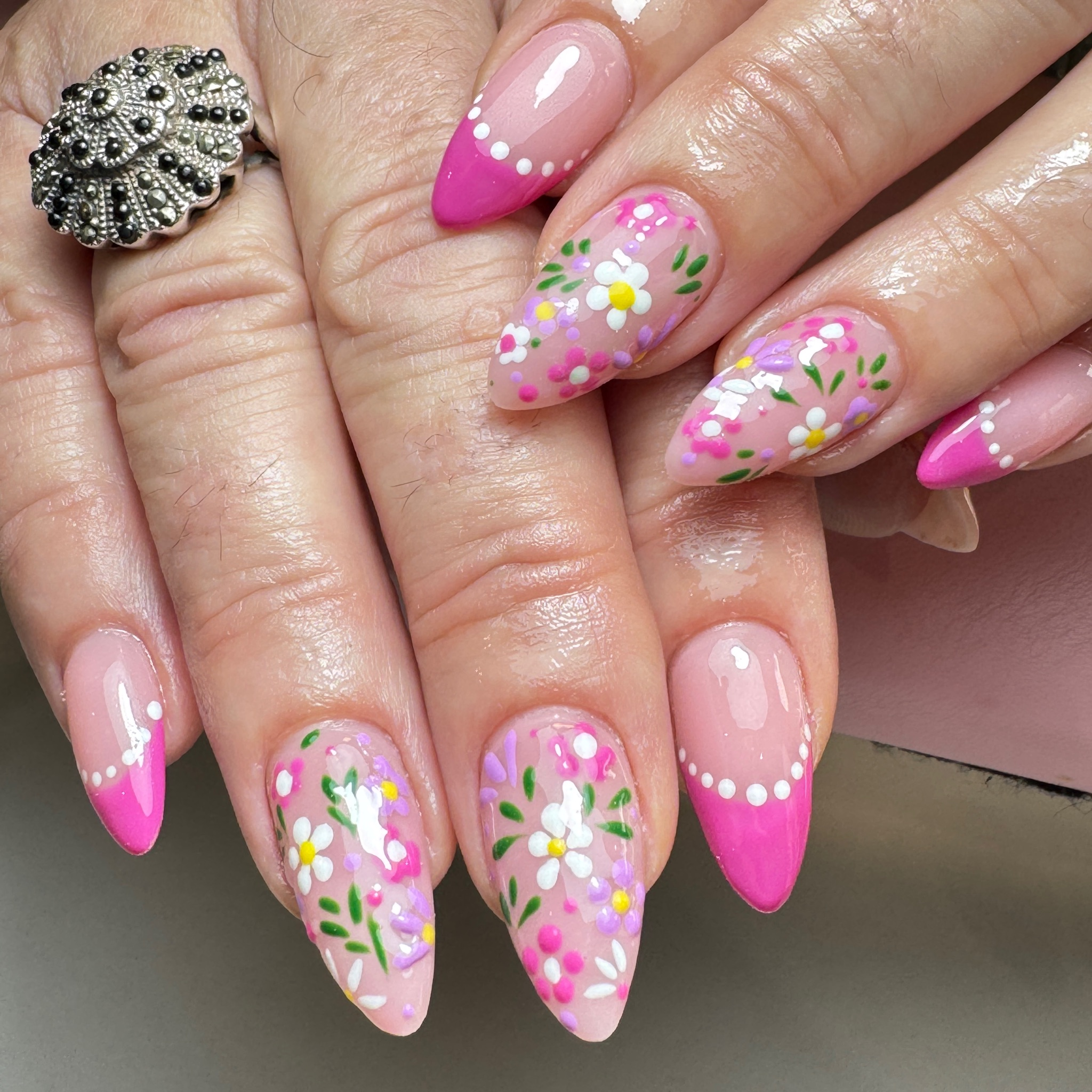 Remplissage gel 4 smaines + NailArt/déco/French