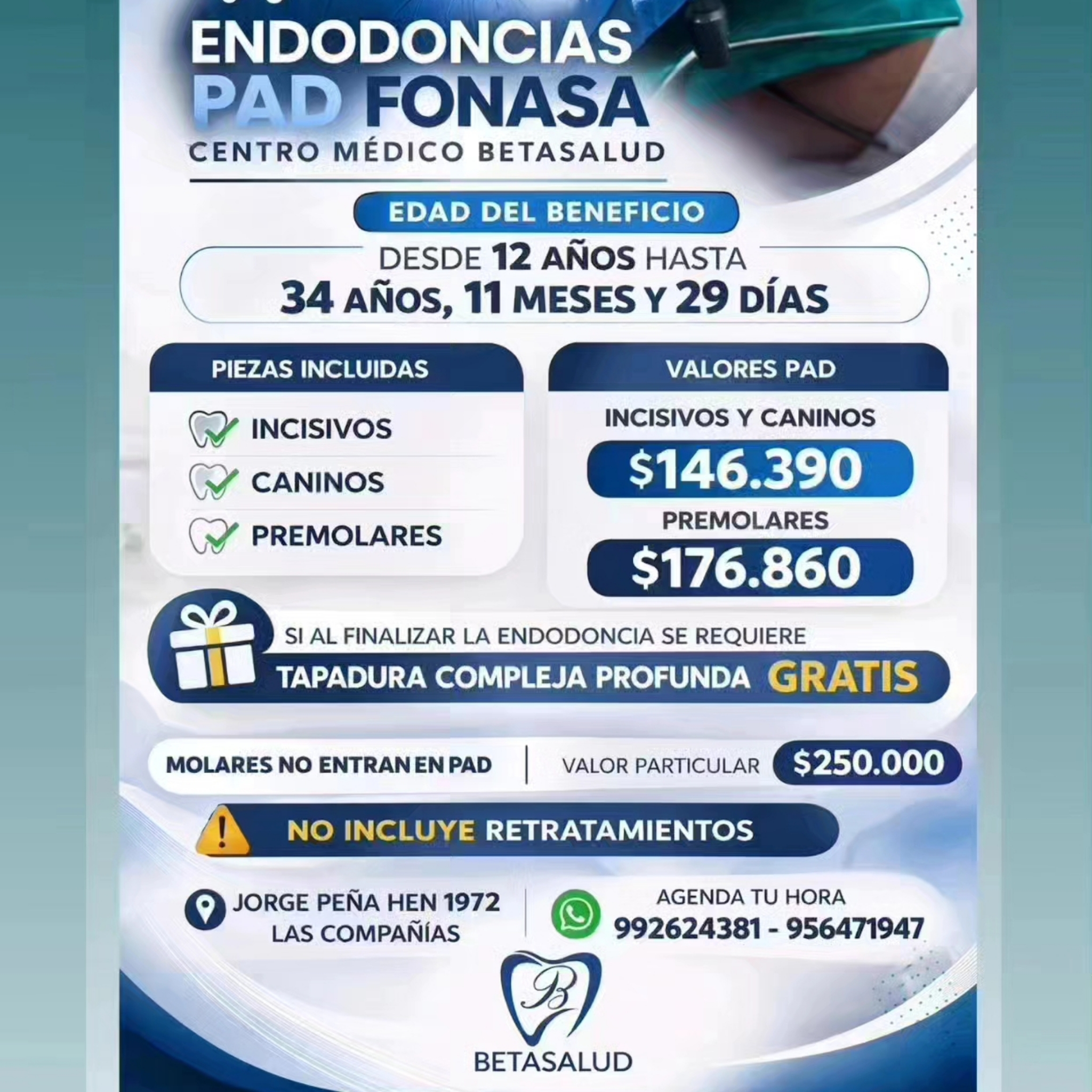 Pad Fonasa Incisivos y Caninos $146. 390