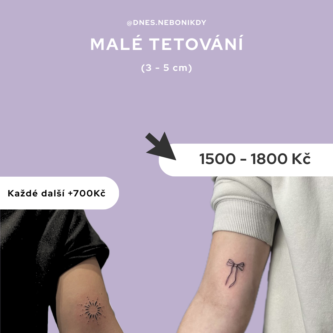 MALÉ TETOVÁNÍ (1 - 5 cm) = 1h