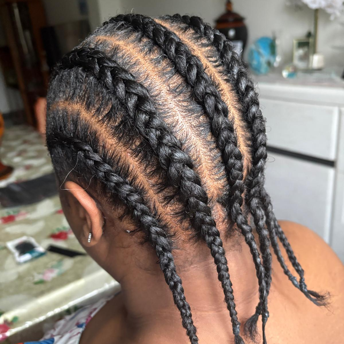 Tresses collées simples (max 10 nattes)
