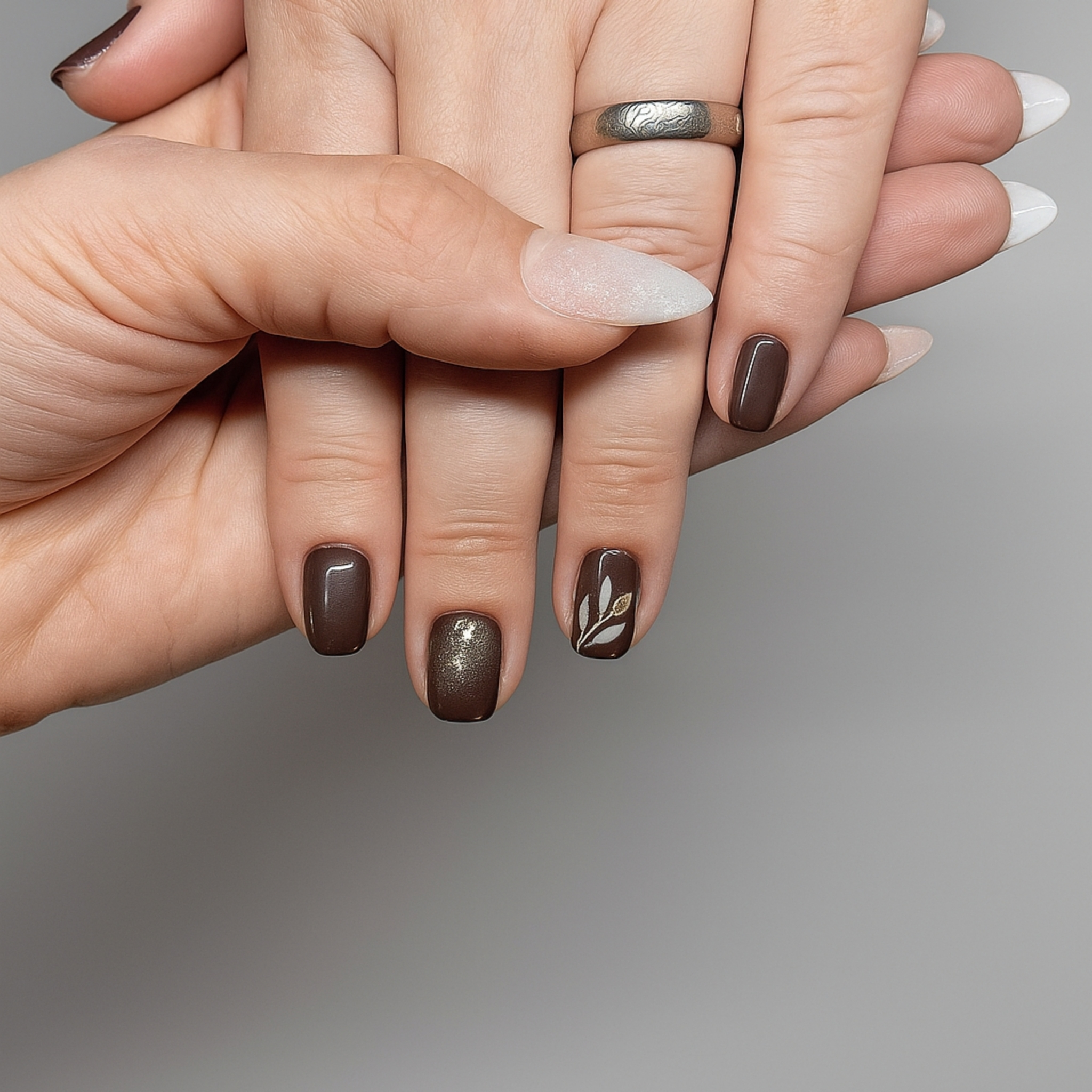 Semi permanent +cuticules couleur ou french
