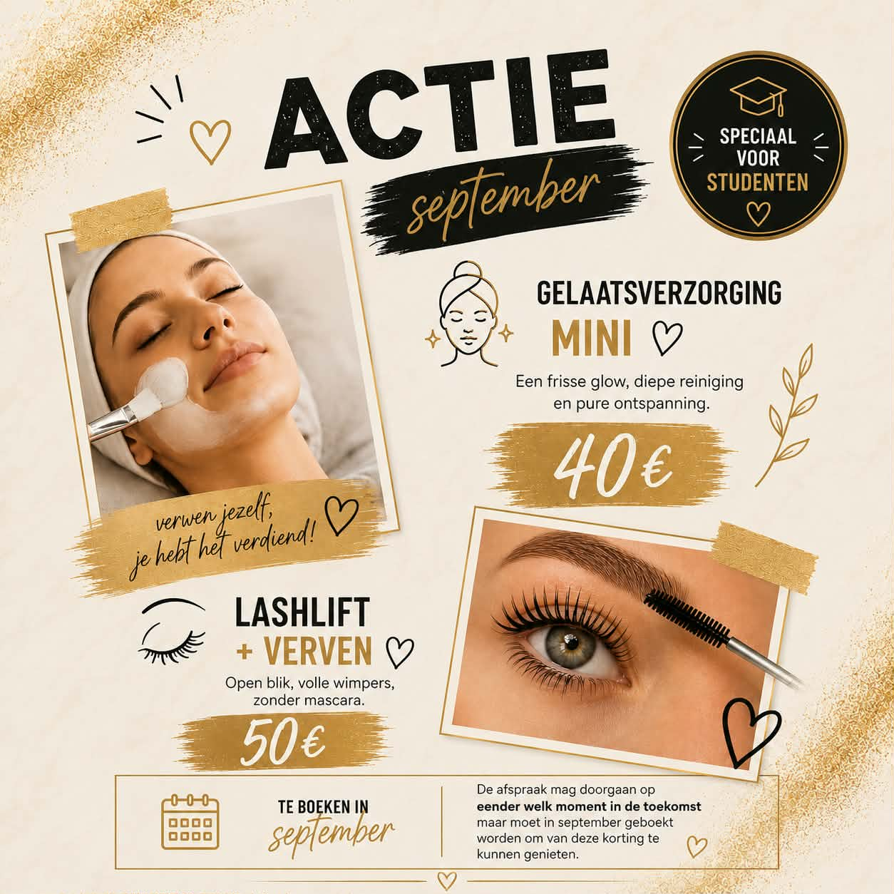 Septemberactie, enkel voor studenten! Gelaatsverzorging Mini