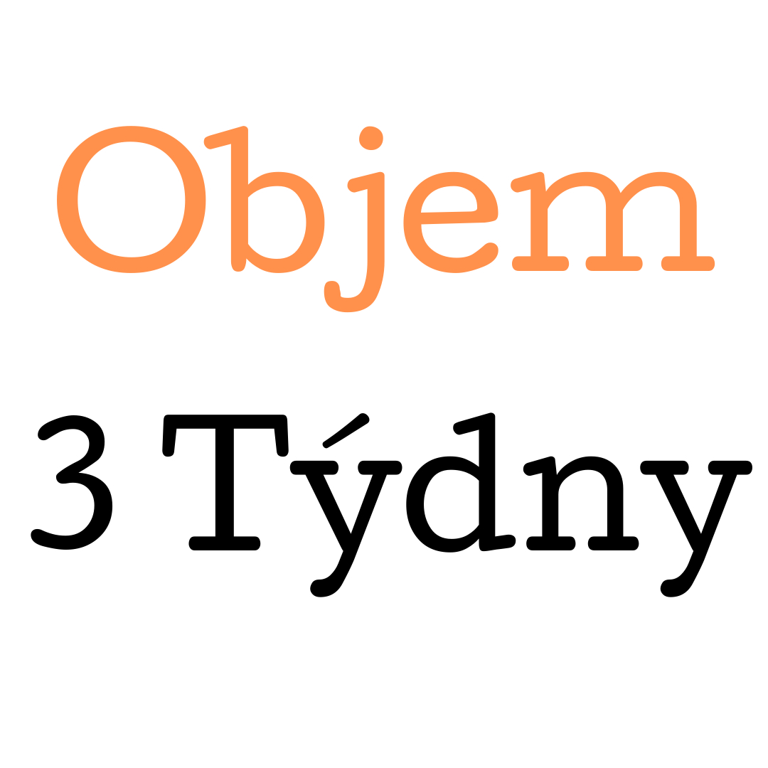 Objem po 3 týdnech
