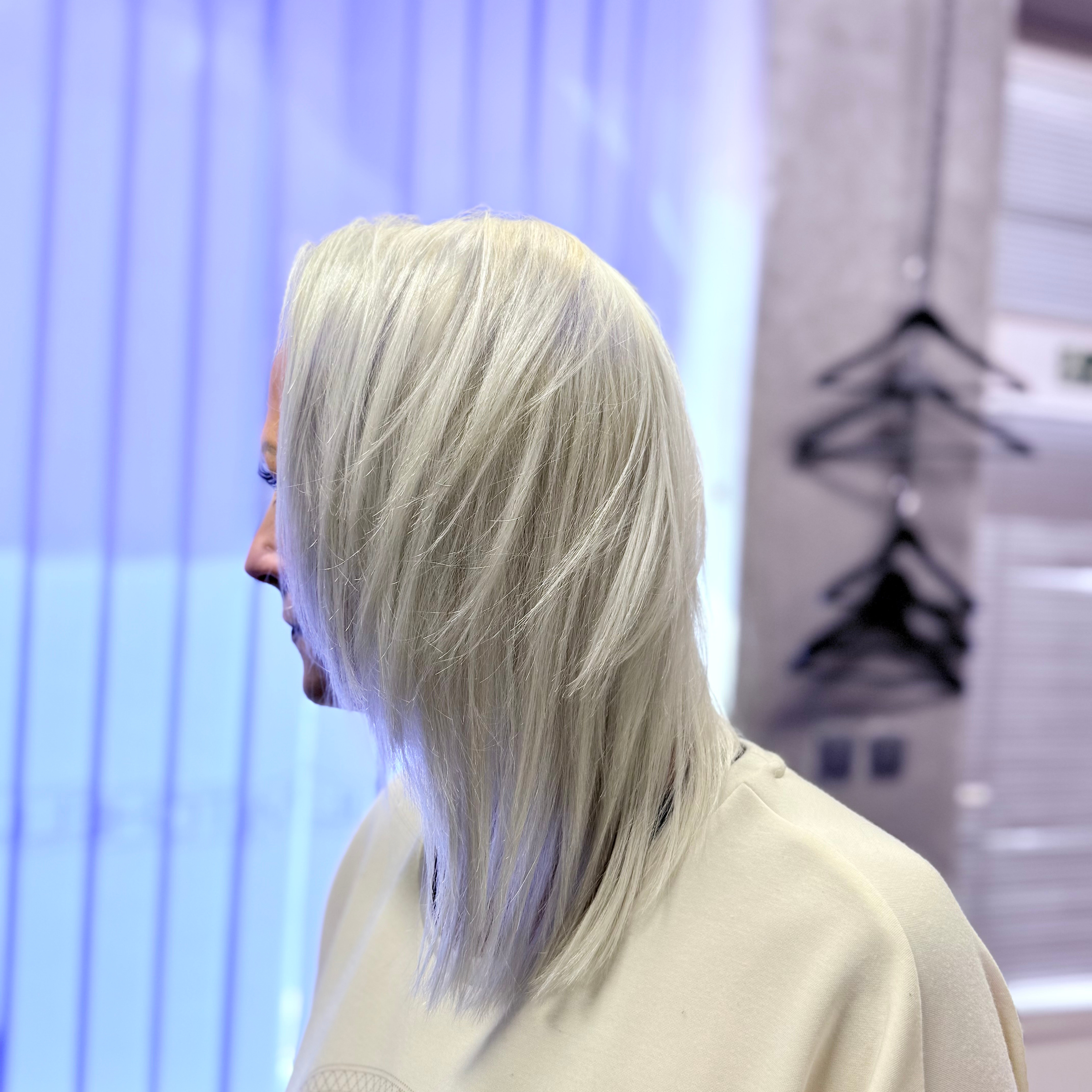 Decolorace + tónování + střih, foukaná + čištění vlasů od siliko