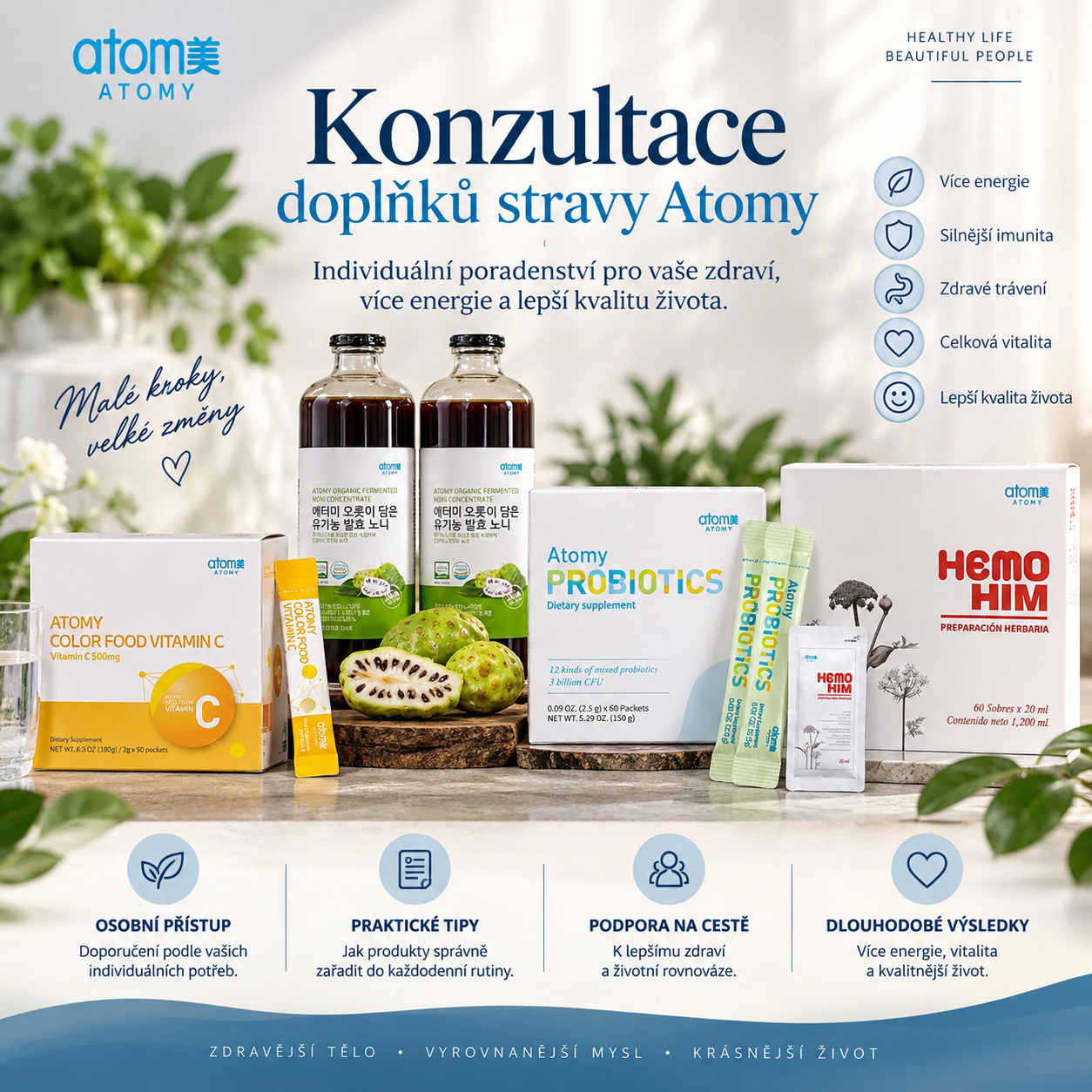 Konzultace doplňků stravy Atomy