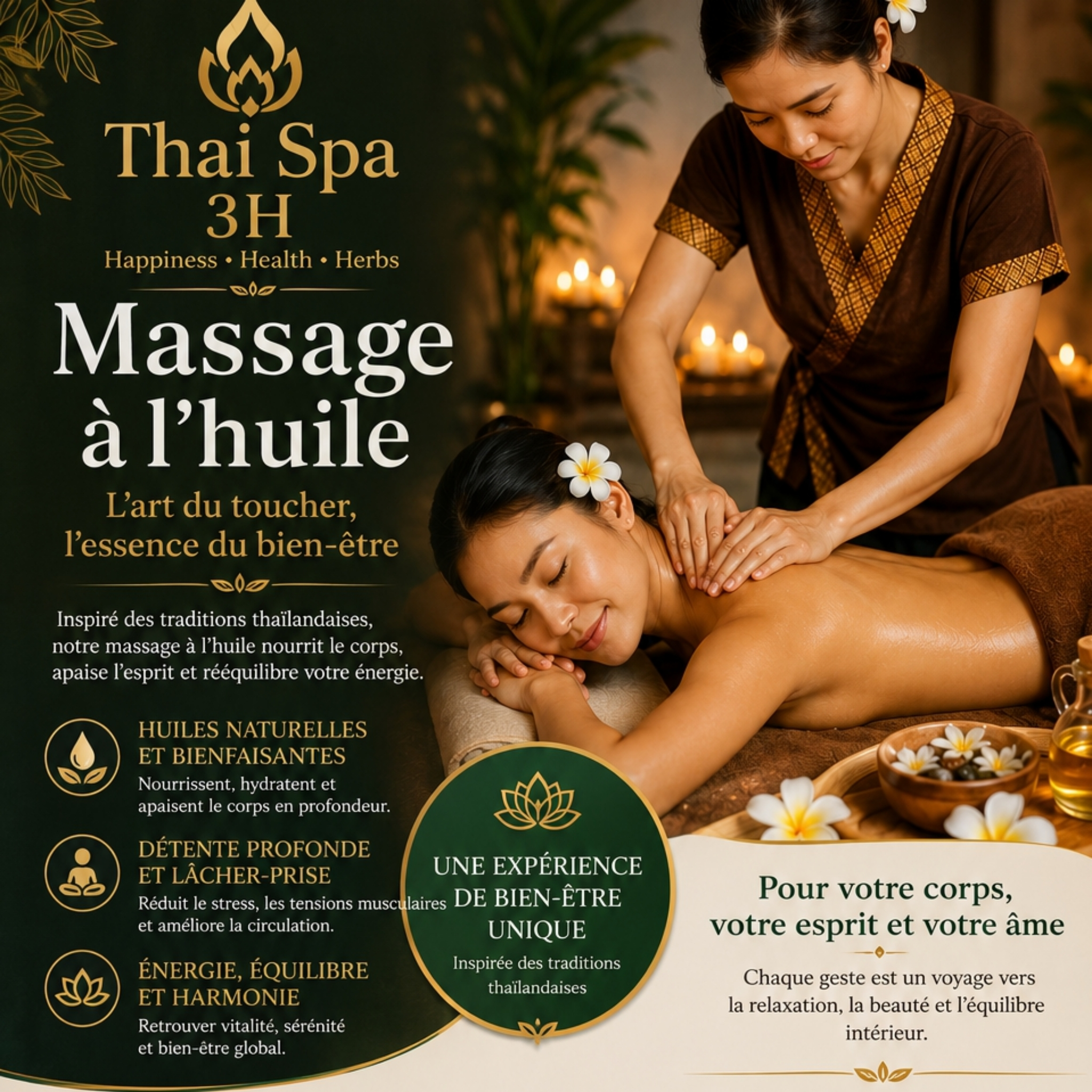M4. Massage à l'huile aromatique 30 min