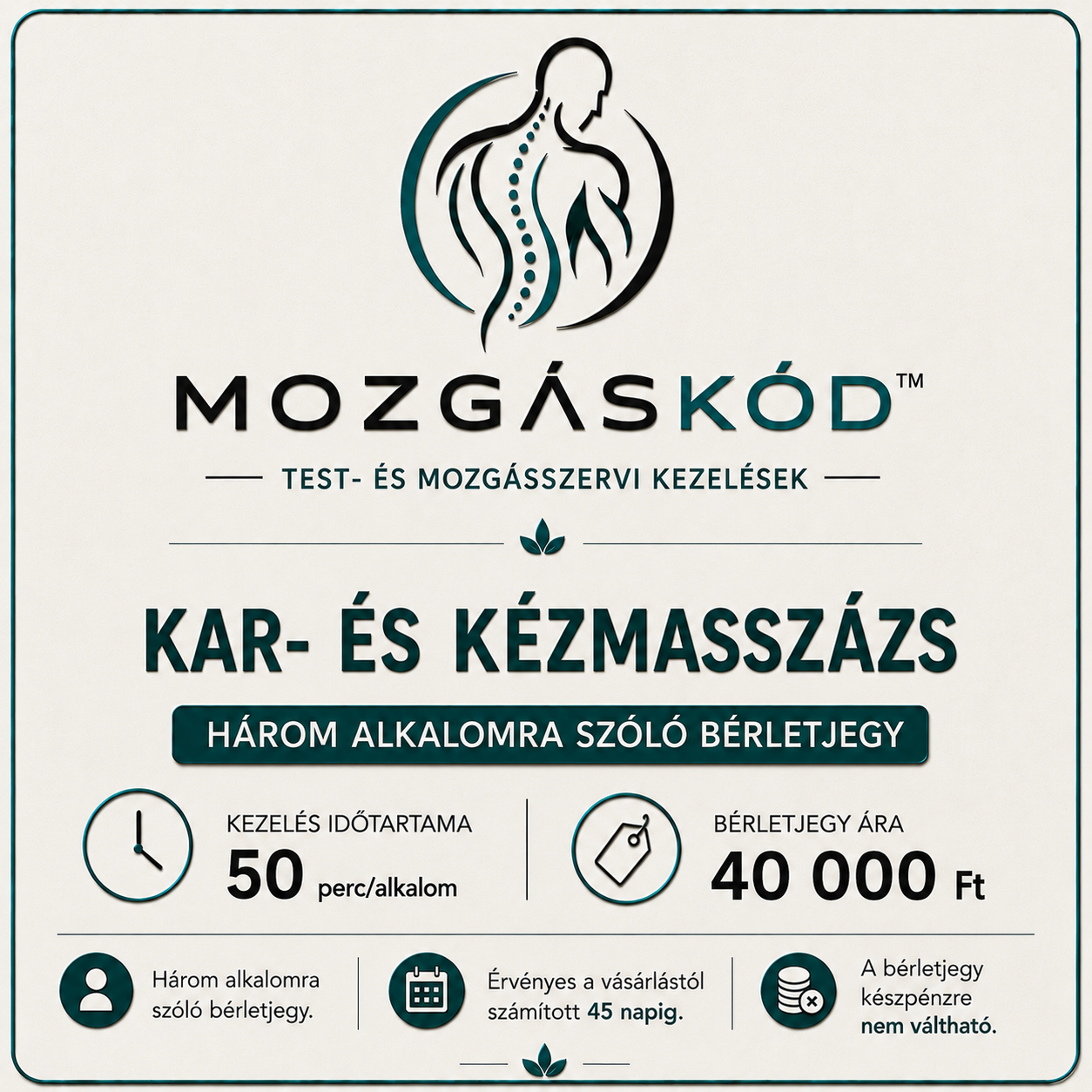 Kéz- és Karmasszázs Kezeléscsomag - 3 alkalom