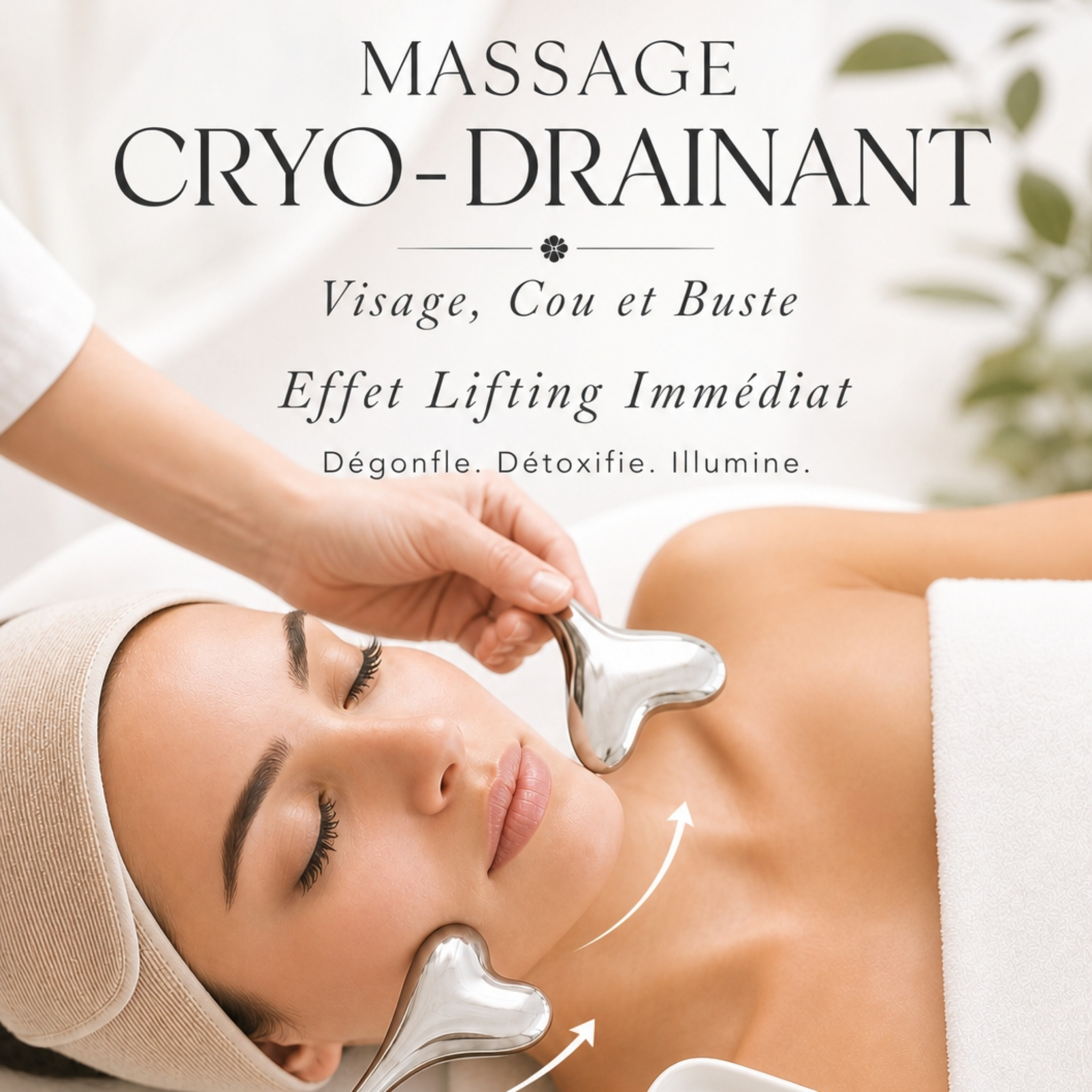 MASSAGE VISAGE effet lifting CRYO-DRAINANT