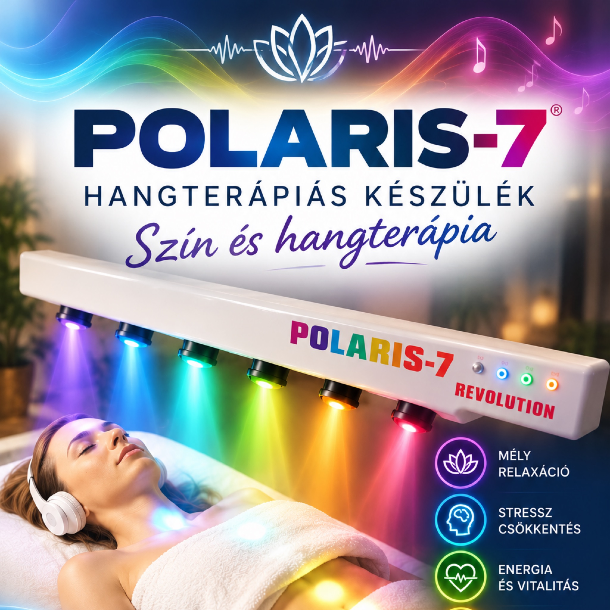 Polaris 7 szín és hangterápiás alkalom ( 60min)