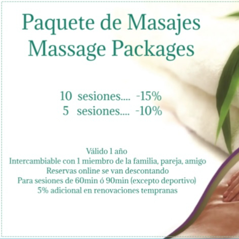 -10% / -15% Packs de Masaje - Massage Packs