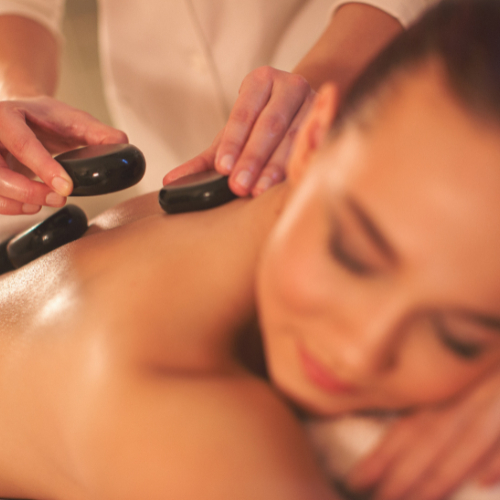 Lávové kameny, celotělová masáž