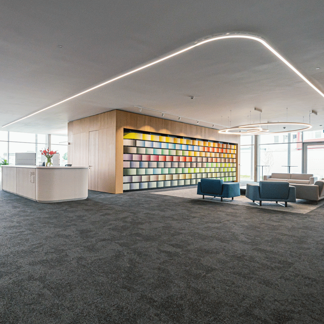 Fasádní studio se vzorky omítek a barev