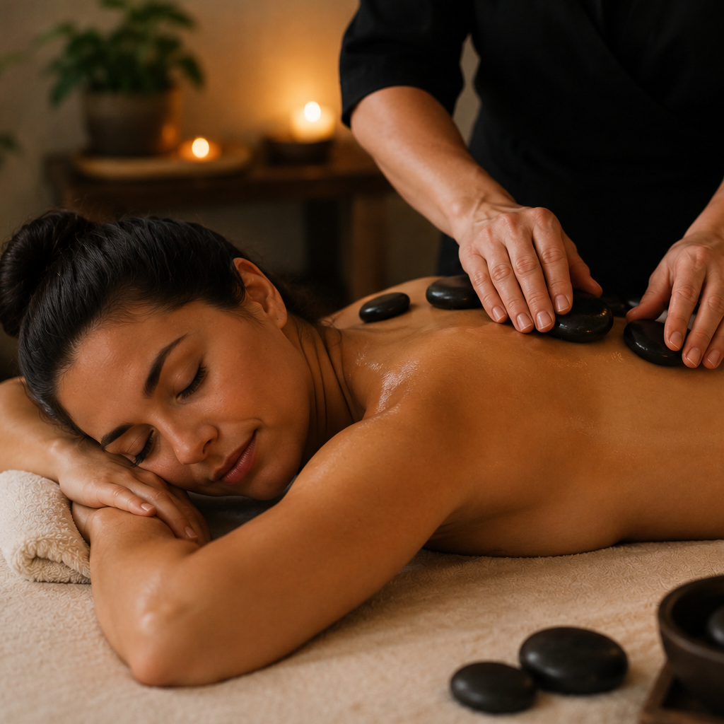 Massage aux pierres chaudes (1h)