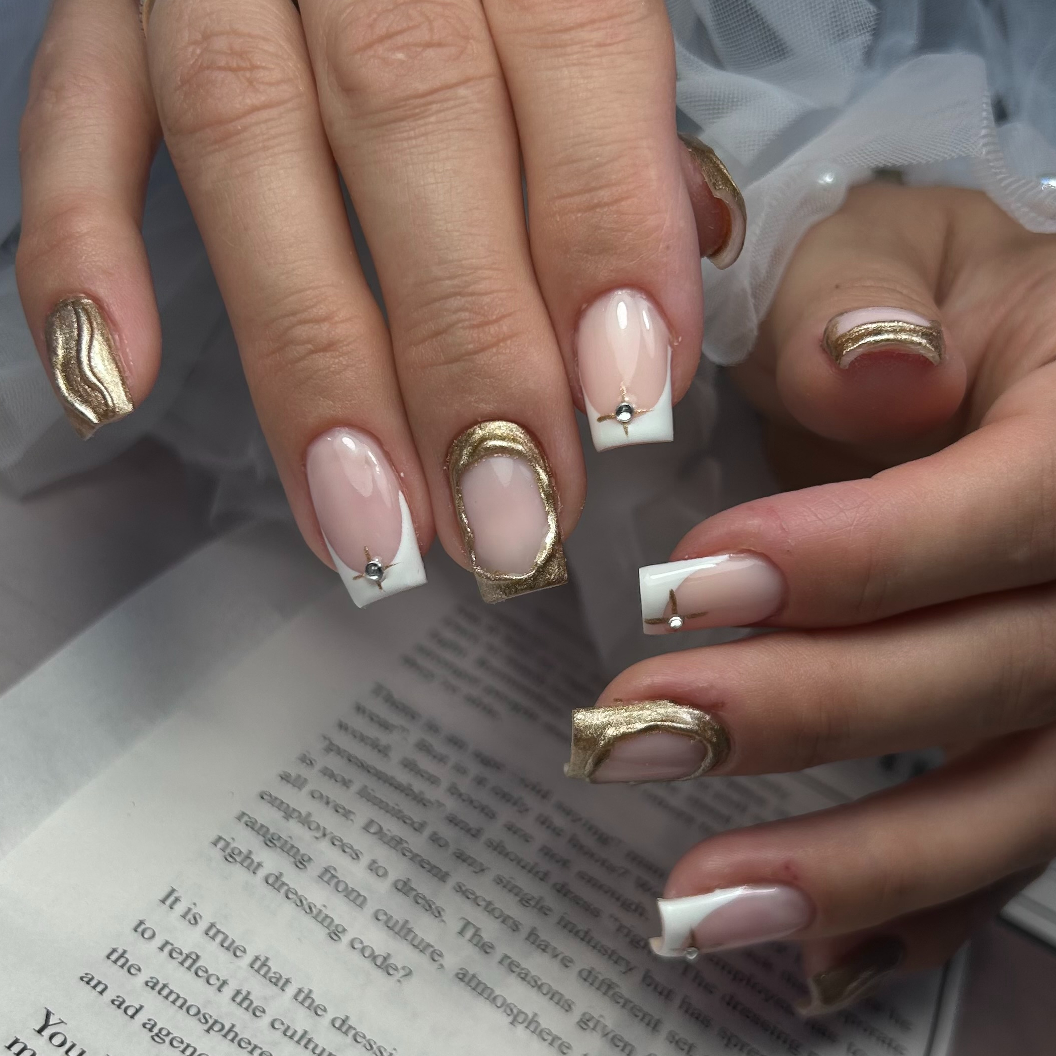 Gel ongles naturels + Nail Art