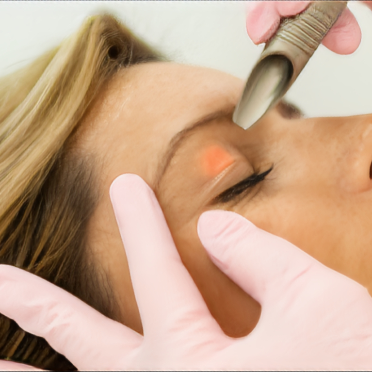 Fixácia padnutého viečka (30 min)