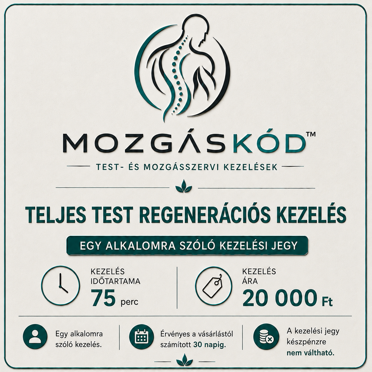 Teljes Test Regenerációs Kezelés - 75 perc