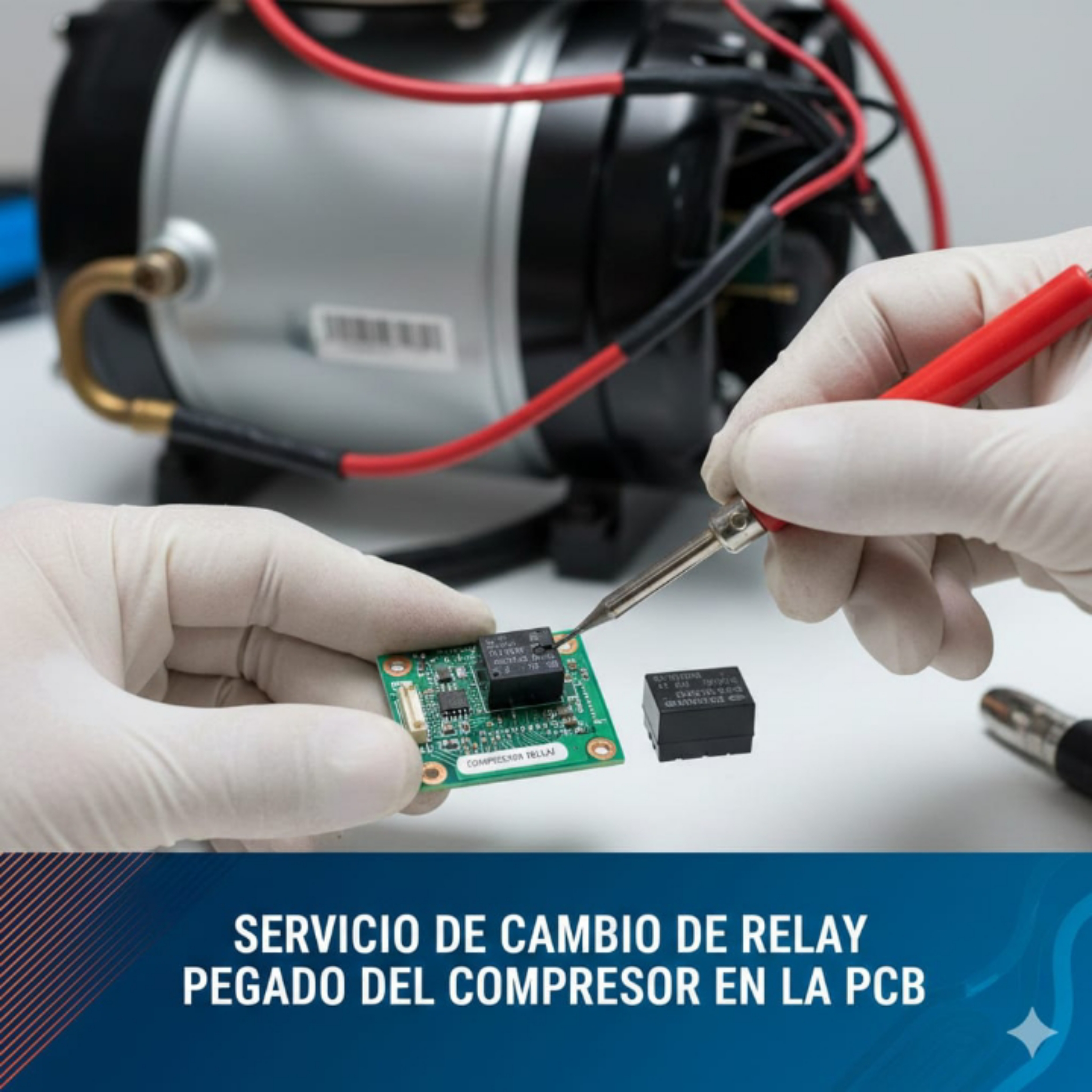 Cambio de Relay Pegado del Compresor en la PCB